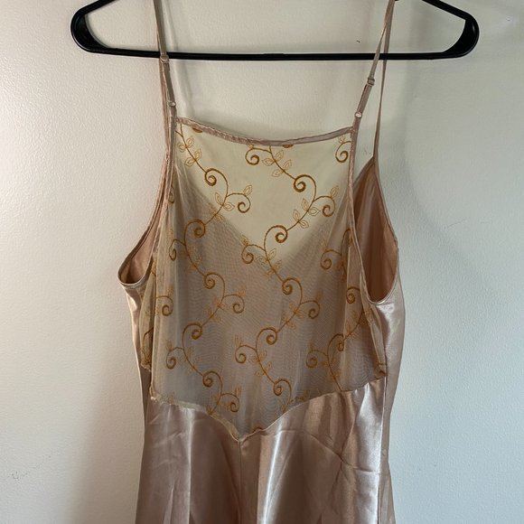 Champagne Slip Dress with Lace Back - Picture 3 of 6